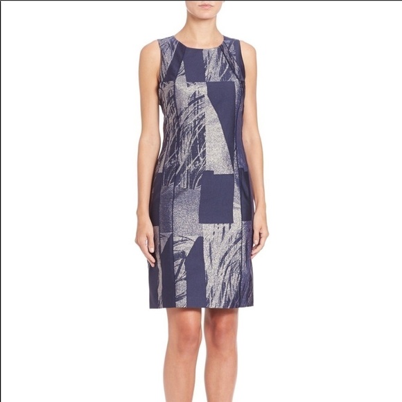 Lafayette 148 New York Delia Prism Jacquard Sheath Dress Abstract Print Size 2 - Picture 1 of 8
